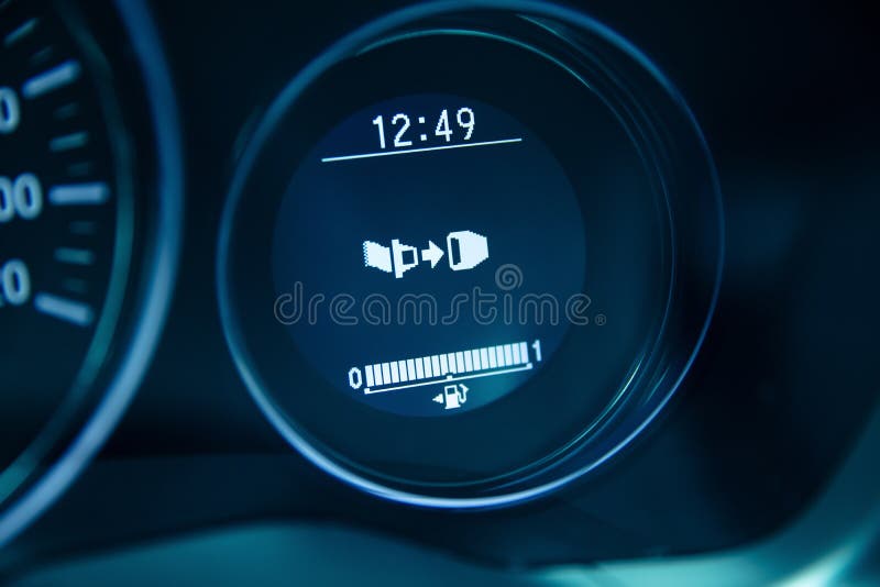 Fasten You Seat Belts Sign on the Dashboard Stock Photo Image of