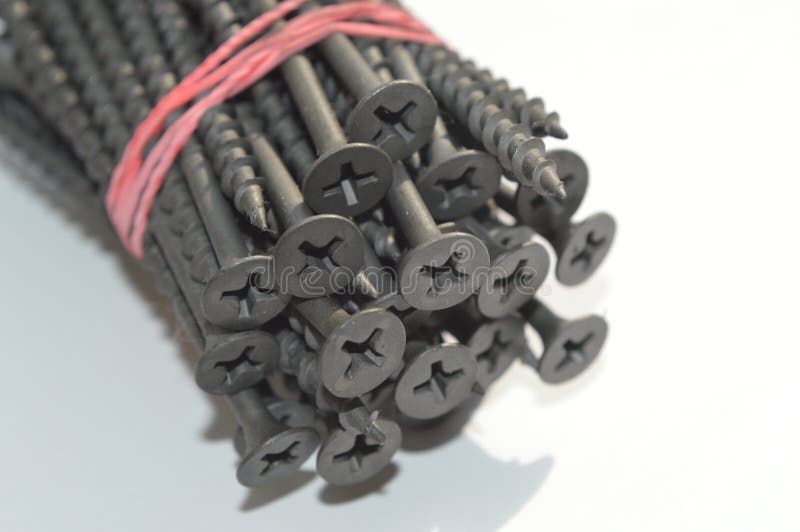 Fasteners, Screws, Screws and Nails Stock Photo Image of background
