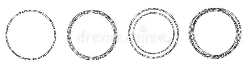 Fastst? lld linje f? r rund abstrakt kedjeramsymbol? versiktseffekt Vit bakgrund isolerat Plan design vektor illustrationer