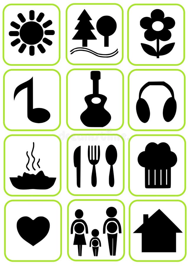 Fastställda enkla symboler stock illustrationer Fastställda enkla symboler stock illustrationer
