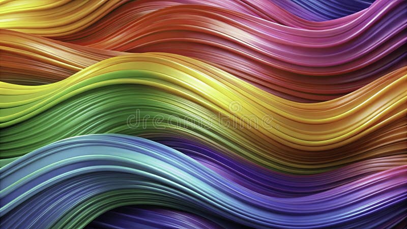 Faszinierend, mehrfarbig blühende Waves erstellen ein schlankes und lebendiges abstraktes Hintergrunddesign stock abbildung