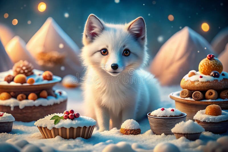 Faszinierende arctic fox food fotografie herrliche winterwunder herrschaften erfassen die magie eines gefrorenen festes vektor abbildung