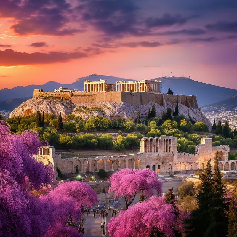 Faszinierende Athens : uralte Wunder, lebhafte Atmosphäre und griechische Küche vektor abbildung