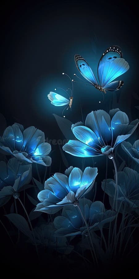 Faszinierende blauer Kristallfantasy-Blumen strahlen ätherische Schönheit aus. generative Hilfe vektor abbildung
