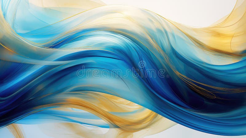 Faszinierender blauer goldener Hintergrund stock abbildung