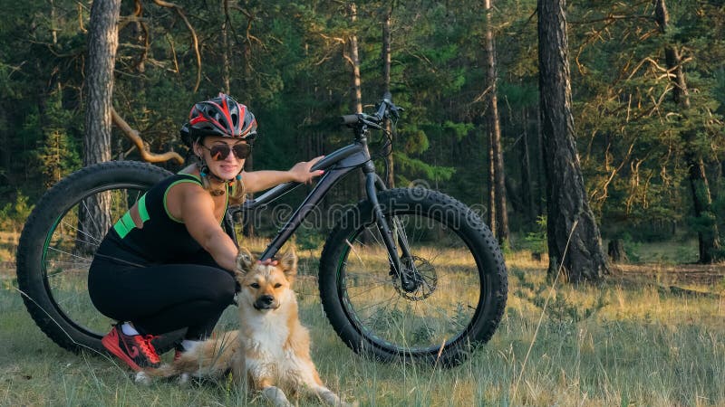 Fat bike also called fatbike or fat-tire bike in summer riding in the forest. royalty free stock photo Fat bike also called fatbike or fat-tire bike in summer riding in the forest. royalty free stock photo