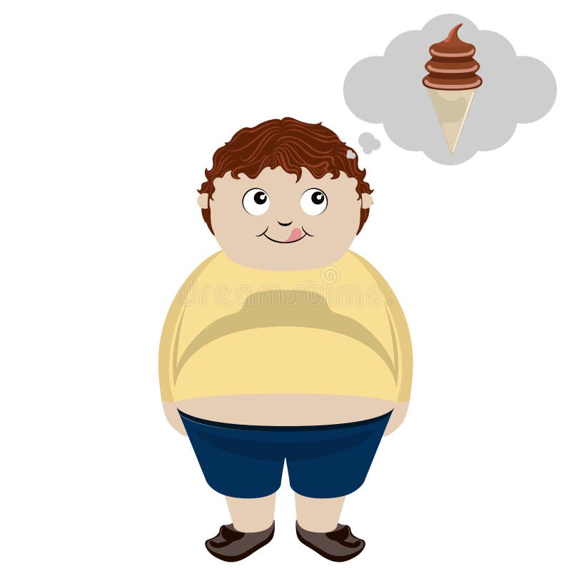 Download Happy Boy Thinking Of An Ice Cream Stock Vector - Illustration of handdrawn, dream: 89818160