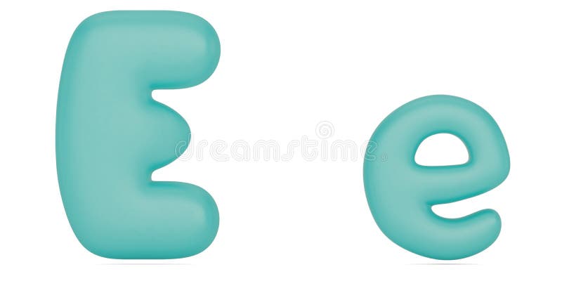 Fat Cartoon Color Alphabet Letter E Isolated On White Background 3d Illustration Stock Illustration Illustration Of Bubble Glass