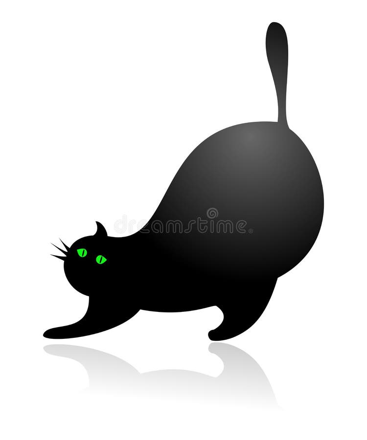 Fat Cat Stock Vector Illustration Of Eyes Silhouette 14775151
