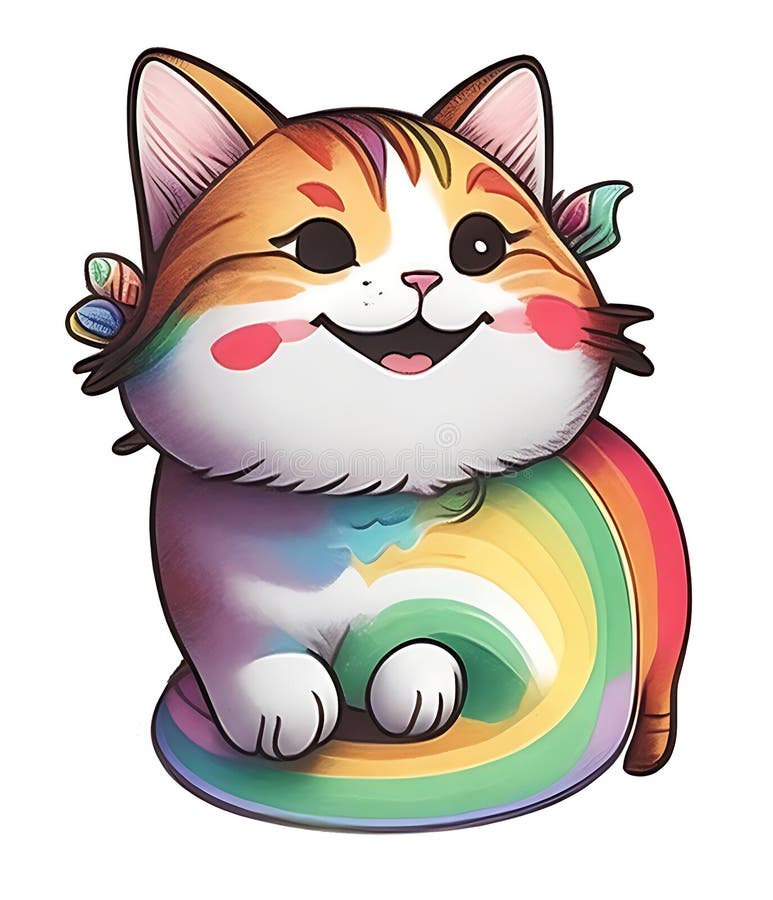 Cat love cute smile hug lover logo icon Royalty Free Vector