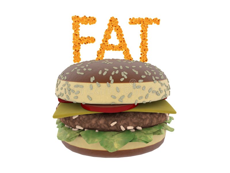 Fat cells concept. Word fat isolate on white background vector illustration