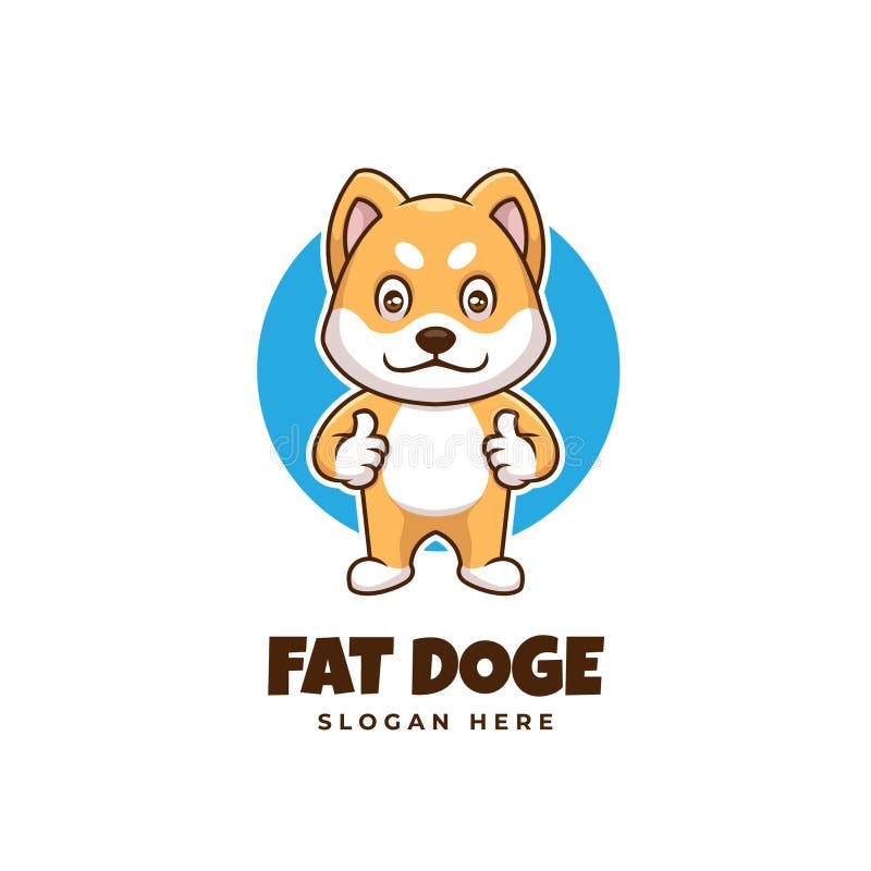 Fat Doge Shiba Inu Cartoon Logo Stock Illustration - Illustration of  adorable, shiba: 227854825