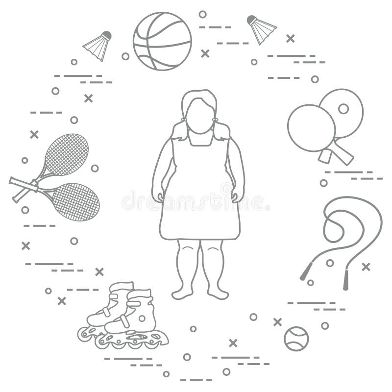 Fat Girl Sports Equipment Children Activities Stock Vector Illustration Of Excess Healthy Fat Girl Sports Equipment Children Activities Stock Vector Illustration Of Excess Healthy