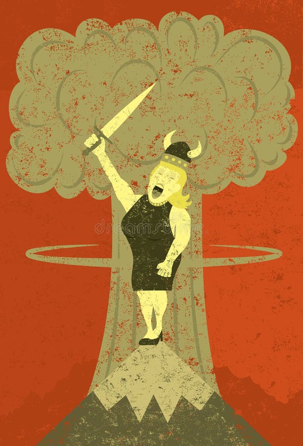 Fat Lady singing at the apocalypse stock illustration Fat Lady singing at the apocalypse stock illustration