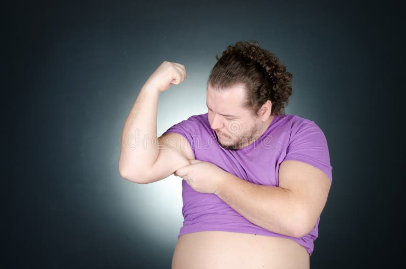 Funny Fat Guy with a Big Belly Stock Image - Image of fitness, naked:  114844621