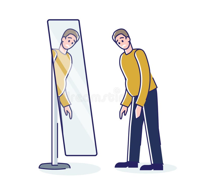 Looking Man Mirror Stock Illustrations – 596 Looking Man Mirror Stock ...