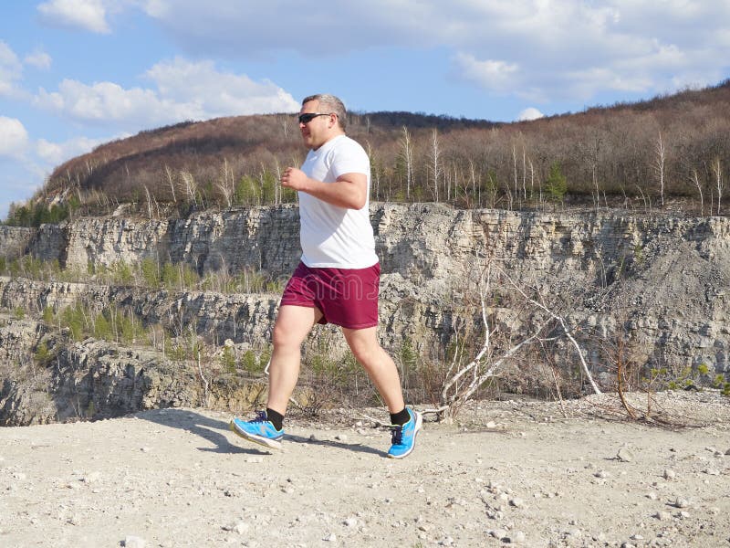 fat man running shoes