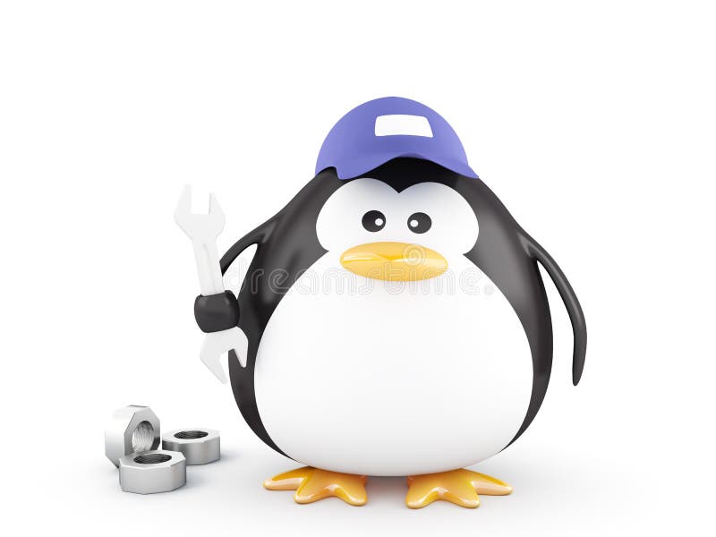 Fat mechanic penguin