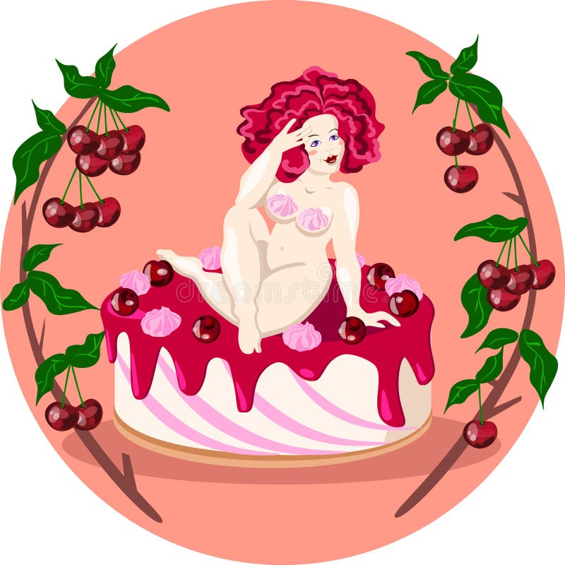 Pixiled Not Fat Naked Ladies - Fat Naked Lady Sitting on a Cherry Cake. Vector Illustration Stock Vector -  Illustration of cartoon, health: 93090139