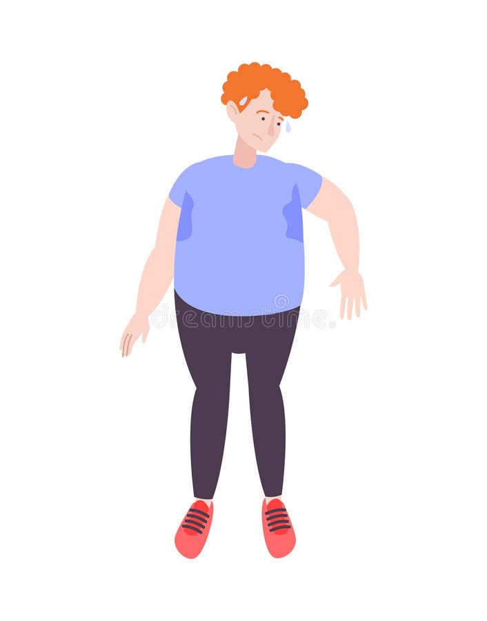 Sweaty Fat Boy Composition stock vector. Illustration of wellness ...