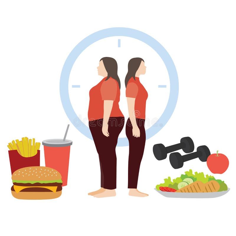 Fat and thin woman body stock vector. Illustration of ethnicity 62488652