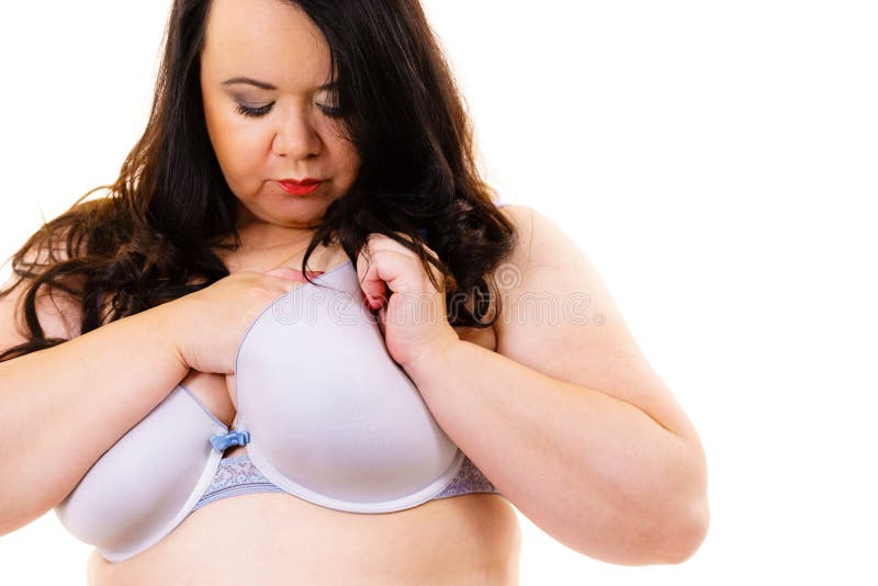 Fat Woman Big Breast Wearing Bra Stock Image - Image of obese, comfortable: 227504337