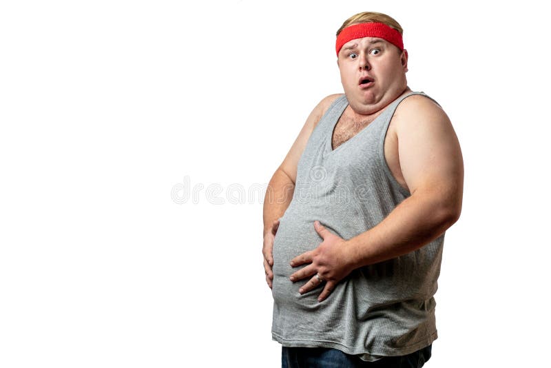 Fat Young Man Making a Gesture Pointing To Himself Isolated on White ...