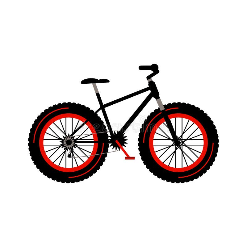 Fatbike, fat bike Detailed bicycle with thick tires. Hobby. Flat style Vector Illustration isolated on white Background. Fatbike, fat bike Detailed bicycle with thick tires. Hobby. Flat style Vector Illustration isolated on white Background