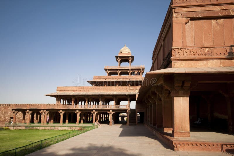 Fatehpur Sikri in Agra district, Uttar Pradesh, India. It was built by the great Mughal emperor, Akbar beginning in 1570. Fatehpur Sikri in Agra district, Uttar Pradesh, India. It was built by the great Mughal emperor, Akbar beginning in 1570.