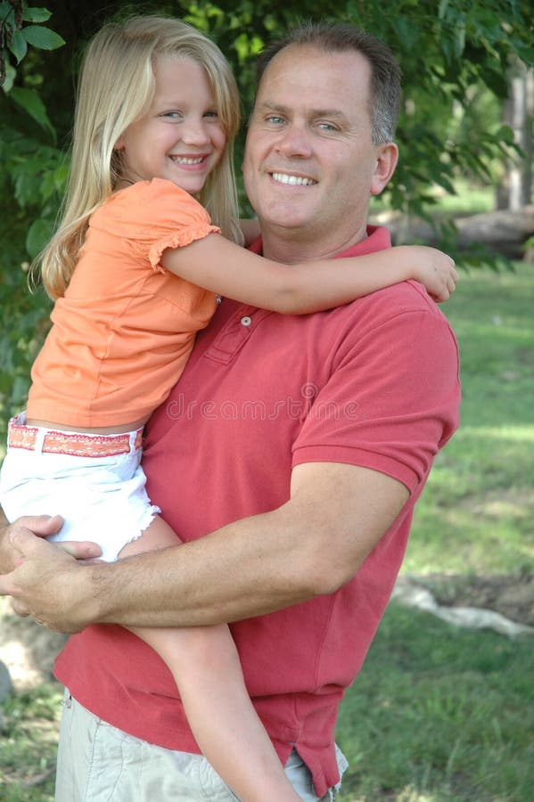 Father and 6-year old daughter. 