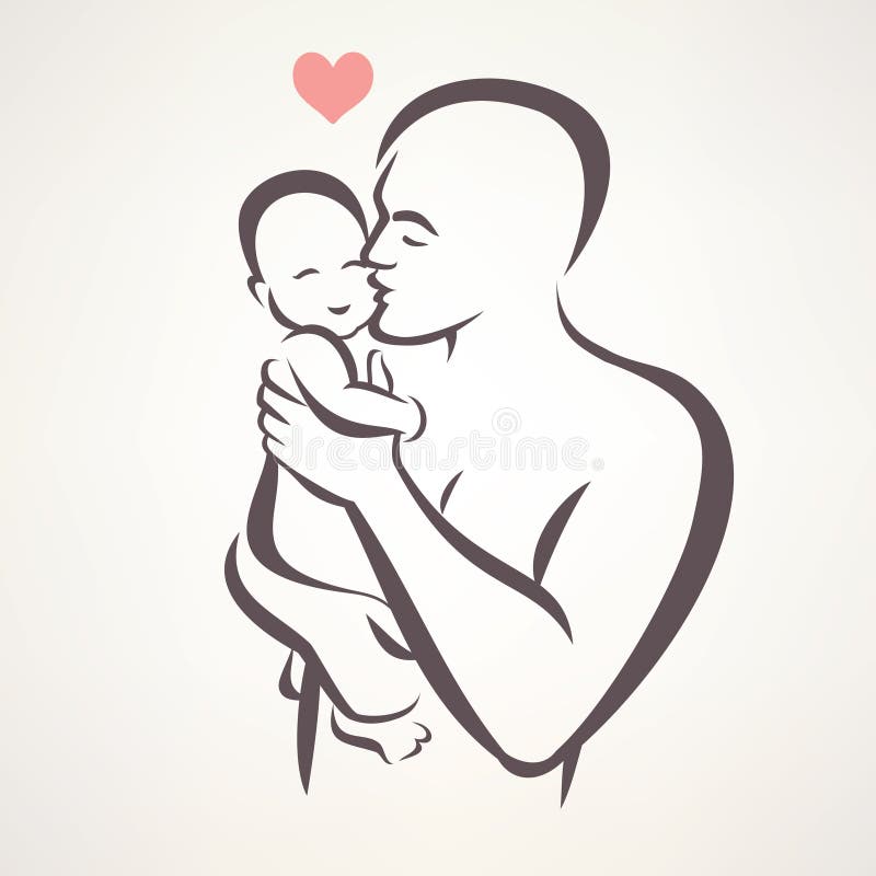 Download Father and baby stock vector. Illustration of icon, parenthood - 65896736