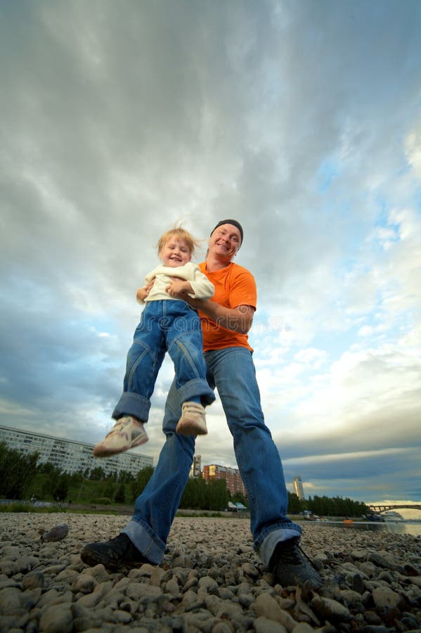 Father and child outdoor