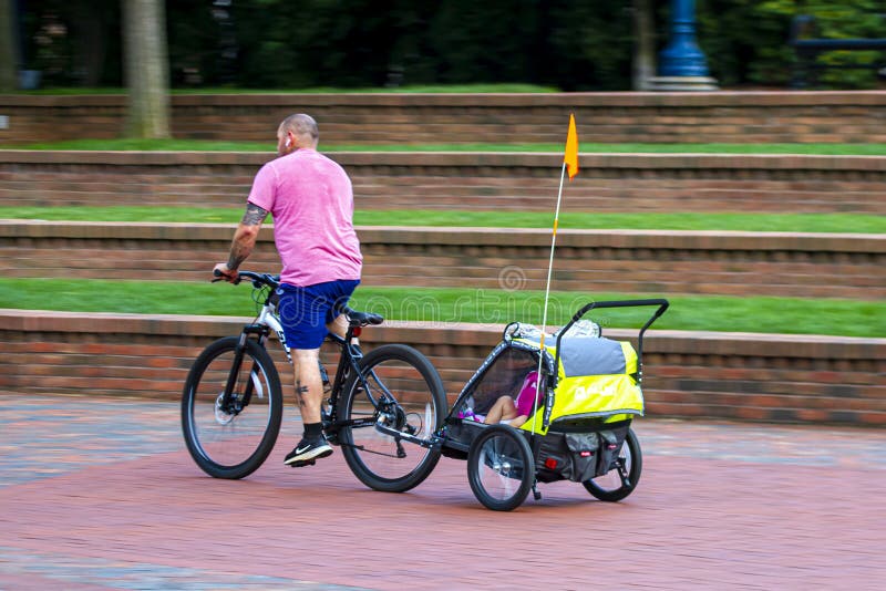 Kid Bicycle Trailer Stock Photos - Free  Royalty-Free Stock Photos from  Dreamstime