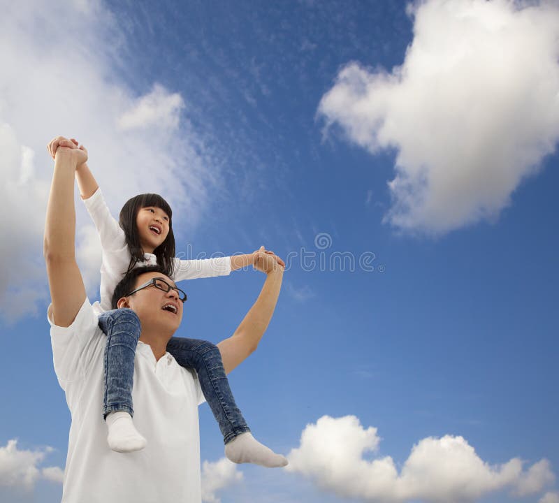 Father and daughter happy together