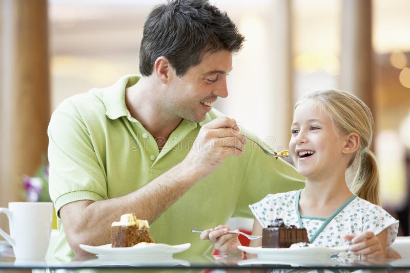 Father And Daughter Having Lunch Together royalty free stock images Father And Daughter Having Lunch Together royalty free stock images