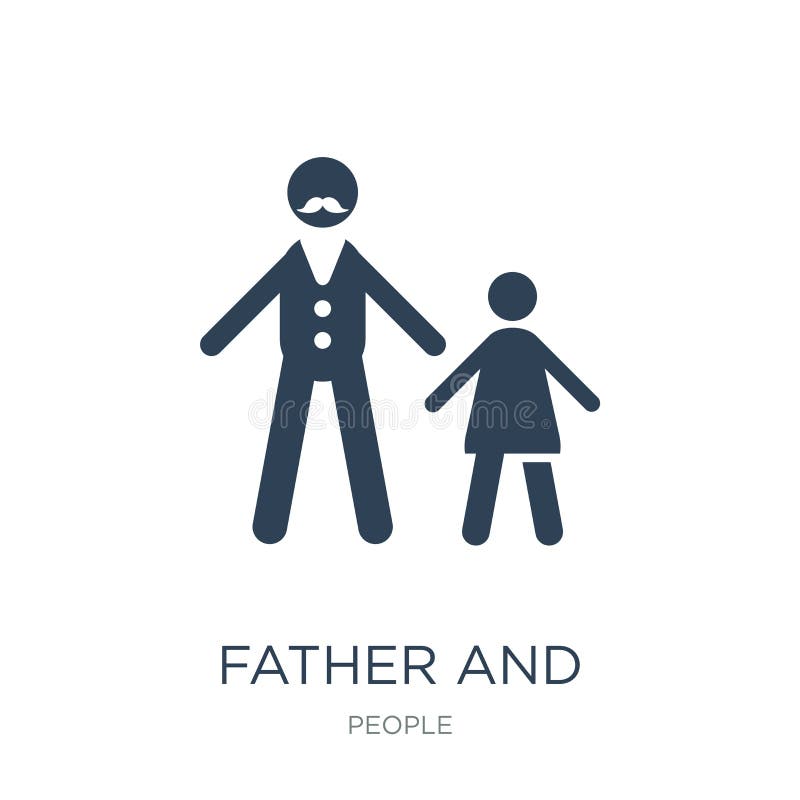 Father and daughter icon in trendy design style. father and daughter icon isolated on white background. father and daughter vector royalty free illustration