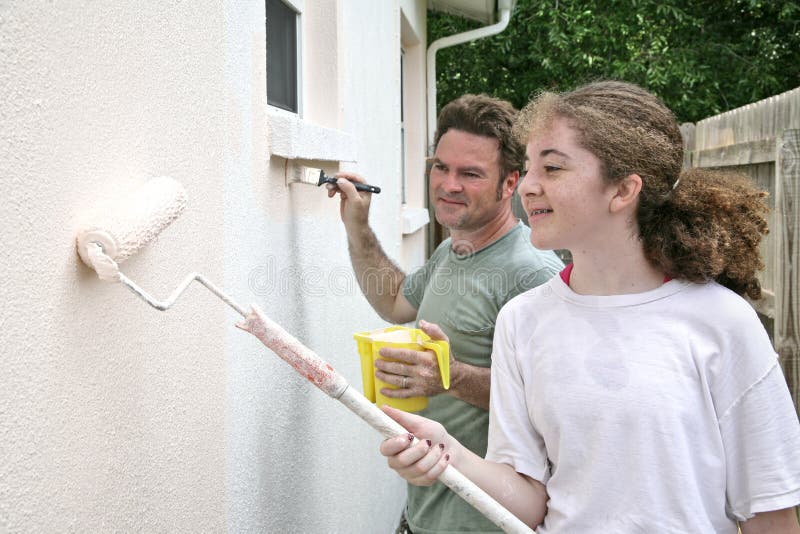 Father Daughter Paint Horizontal stock images Father Daughter Paint Horizontal stock images
