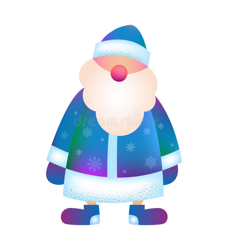 New Year greeting card template. Father Frost, Russian Santa Claus, Ded Moroz. Christmas gift card with Russian Father Frost. Winter holiday design concept in vibrant gradient style