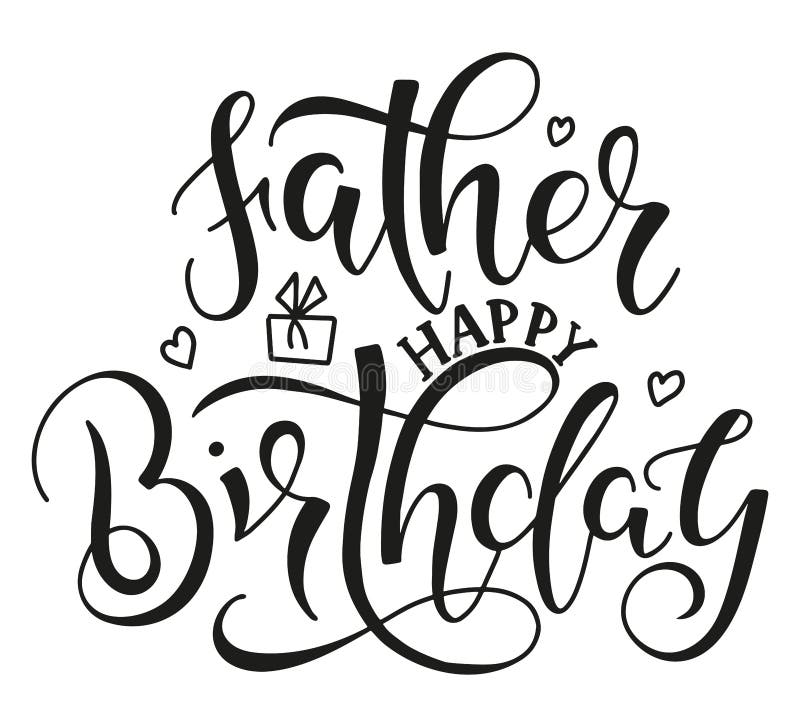 Download Father Happy Birthday Colored Text With Ribbon, Vector ...