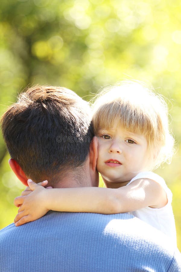 Father With His Little Daughter On Nature Stock Image Image Of Nature