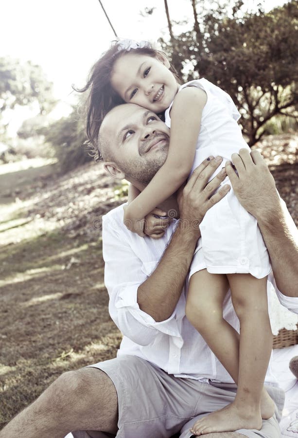 Father Hugging Daughter Stock Image Image Of Outdoors 22141763 