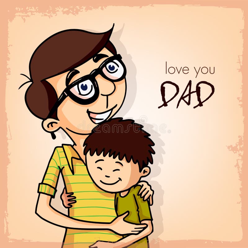 Father hugging his son for Happy Fathers Day. Father hugging and loving his cute son on occasion of Happy Fathers Day celebration royalty free illustration Father hugging his son for Happy Fathers Day. Father hugging and loving his cute son on occasion of Happy Fathers Day celebration royalty free illustration