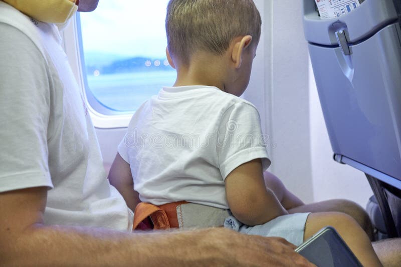 Father with Infant Daughter Travel by Plane Stock Image Image of flight, love 122172511