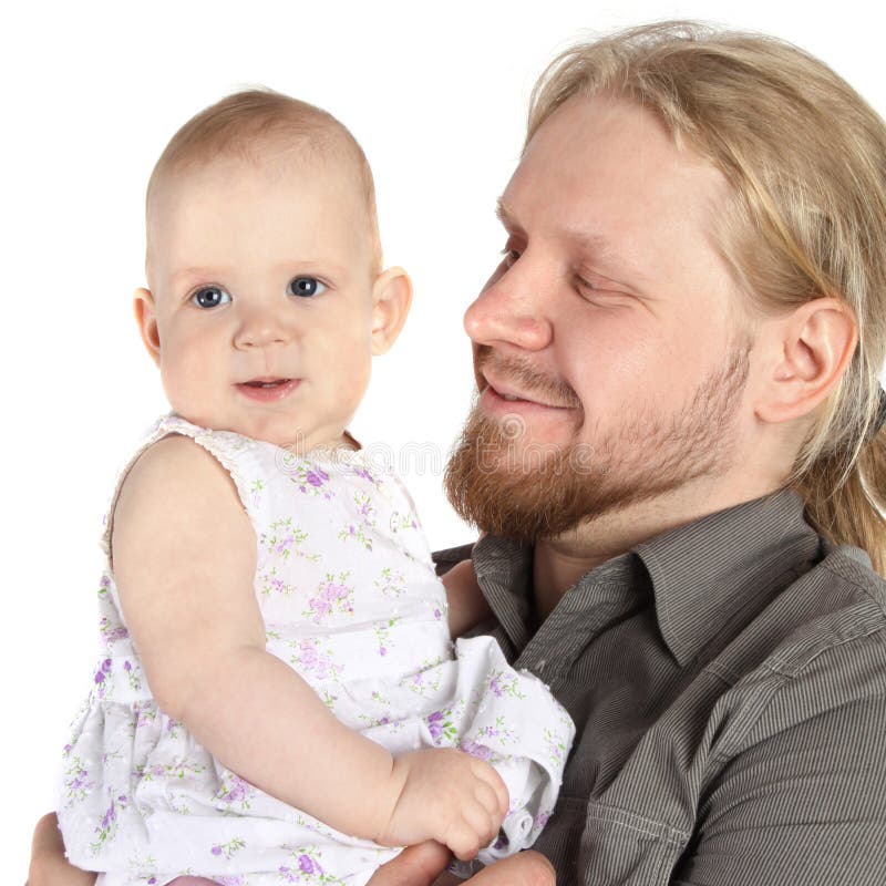 Father and the kid isolated on white