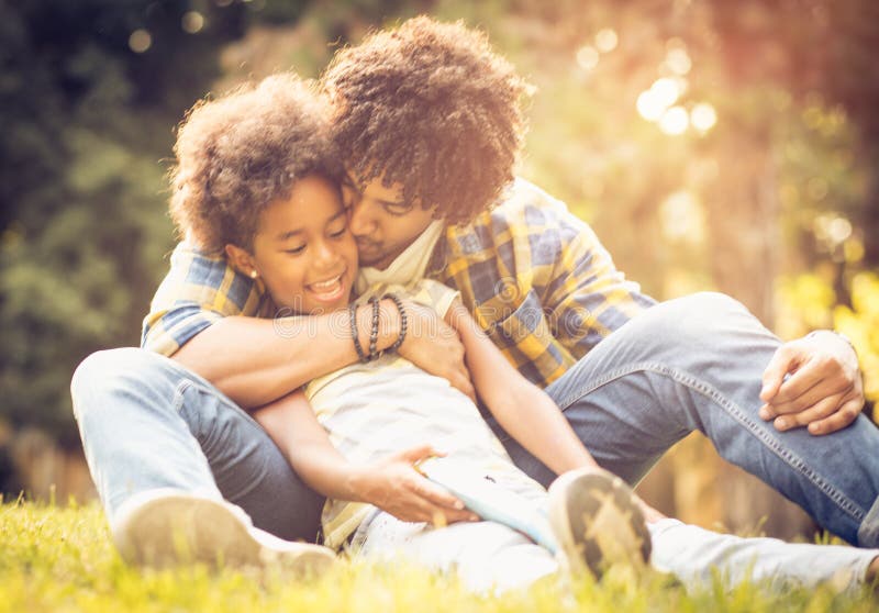 Father Kissing His Daughter. Stock Image - Image of female, people ...