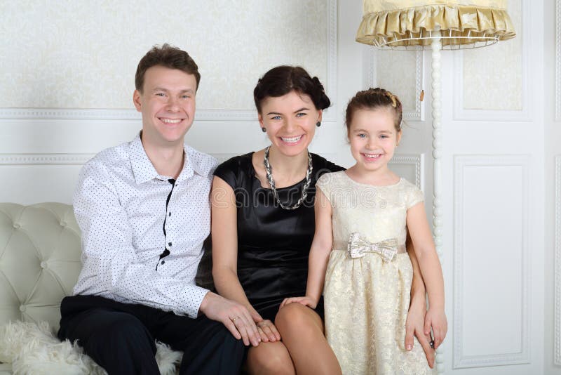 Father, mother and little cute daughter smile royalty free stock photos Father, mother and little cute daughter smile royalty free stock photos