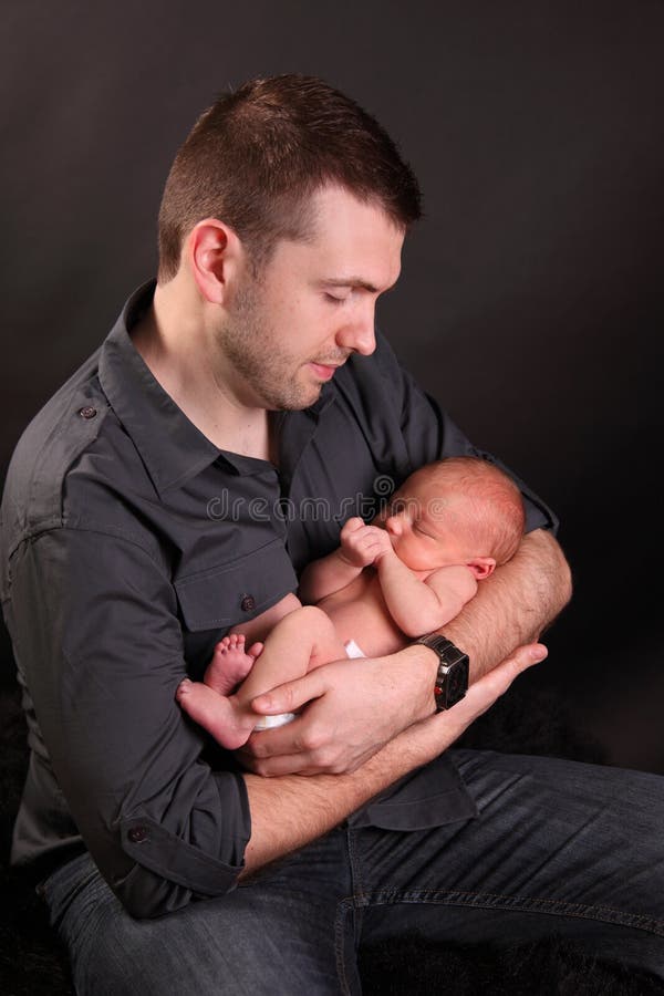 Father with newborn baby stock image. Image of nappy - 21256149