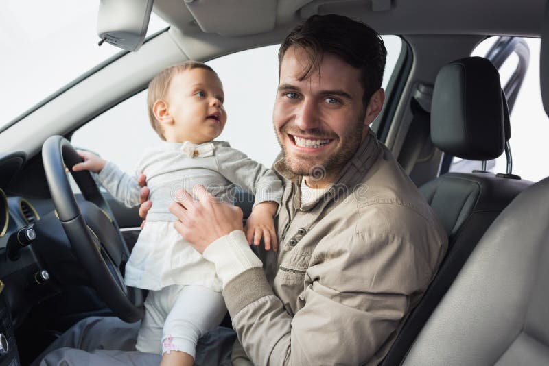 Father Playing Baby Drivers Seat Stock Photos Free & RoyaltyFree