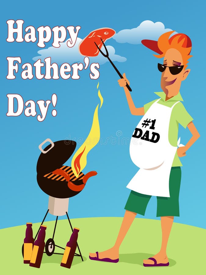 Father S Day Card Template Stock Vector Illustration Of