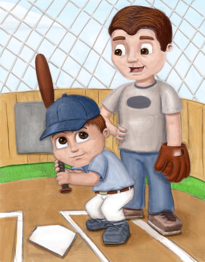 Father and son baseball stock illustration. Image of sports 14503170